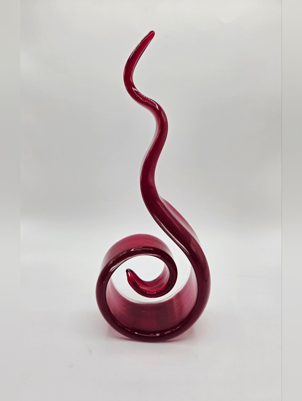 Treble Clef Hand Blown Art Glass Sculpture Modern Abstract